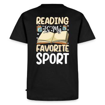 La lecture est mon sport préféré – Pour les amateurs de livres - T-shirt Premium bio Homme - noir - Dos - Nico (187cm)