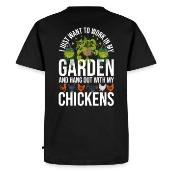 Conception de poulet amusante pour les amoureux du jardin - T-shirt Premium bio Homme - noir - Dos - Nico (187cm)