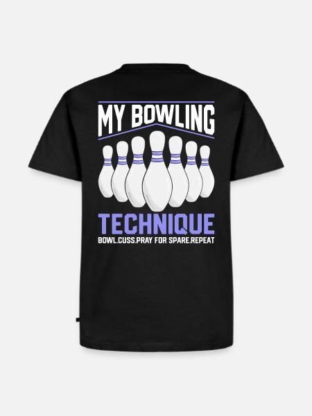 Meine Bowling-Technik – Lustiger Spruch für Bowler - Männer Premium Bio T-Shirt - Schwarz