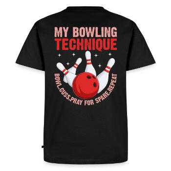 21 Ma technique de bowling Humour amusant Joueur de quilles - T-shirt Premium bio Homme - noir - Dos - Nico (187cm)