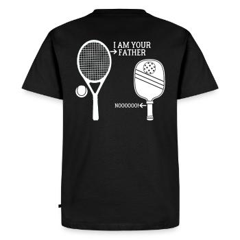 Je suis ton père Raquette de tennis pickleball drôle - T-shirt Premium bio Homme - noir - Dos - Nico (187cm)
