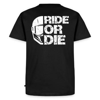 Ride or Die - Motorradfahrer Lifestyle - Männer Premium Bio T-Shirt - Schwarz - Hinten - Nico (187cm)