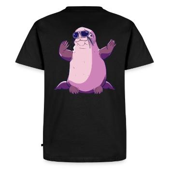 Phoque avec des lunettes de soleil - Créature marine cool sur une photo - T-shirt Premium bio Homme - noir - Dos - Nico (187cm)