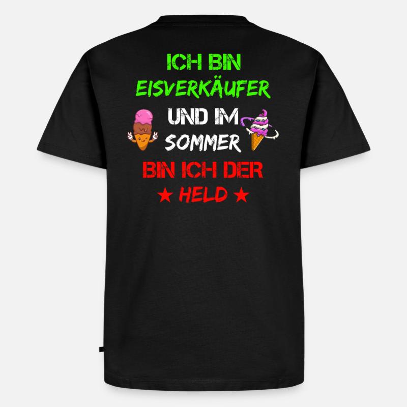 Eisverkäufer Eisdealer Eis Eiscreme Waffeleis - Männer Premium Bio T-Shirt - Schwarz
