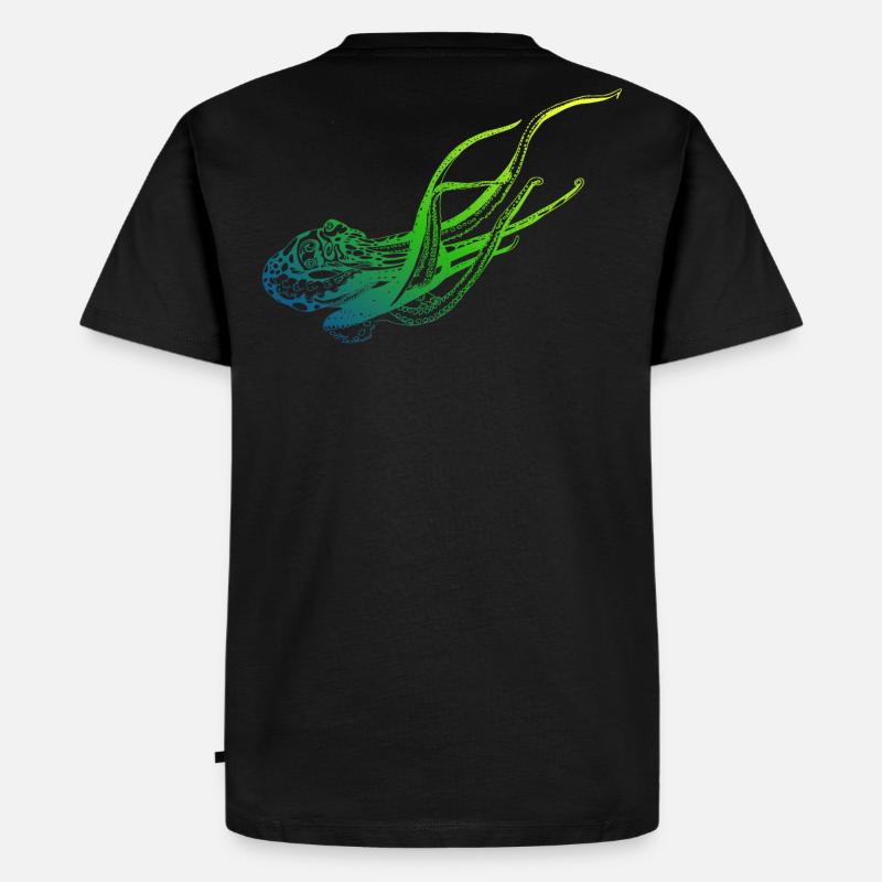 Oktopus Tauchen - Männer Premium Bio T-Shirt - Schwarz