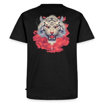 Yokai tigre blanc - T-shirt Premium bio Homme - noir - Dos - Nico (187cm)