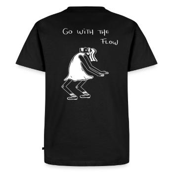 Go with the Flow - Men's Premium Organic T-Shirt - black - Back - Nico (187cm)