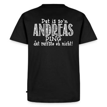 Andreas - Männer Premium Bio T-Shirt - Schwarz - Hinten - Nico (187cm)
