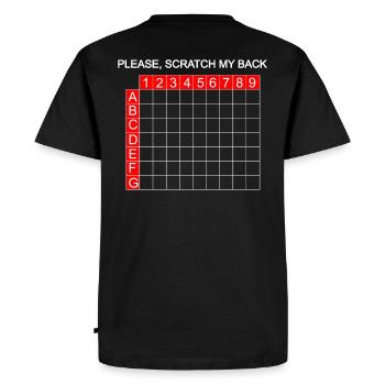 Scratch - S’il vous plaît gratter ici - T-shirt Premium bio Homme - noir - Dos - Nico (187cm)