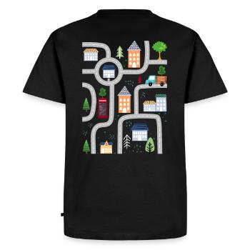 Spieleteppich Spielmatte Straßenkarte Massage - Männer Premium Bio T-Shirt - Schwarz - Hinten - Nico (187cm)