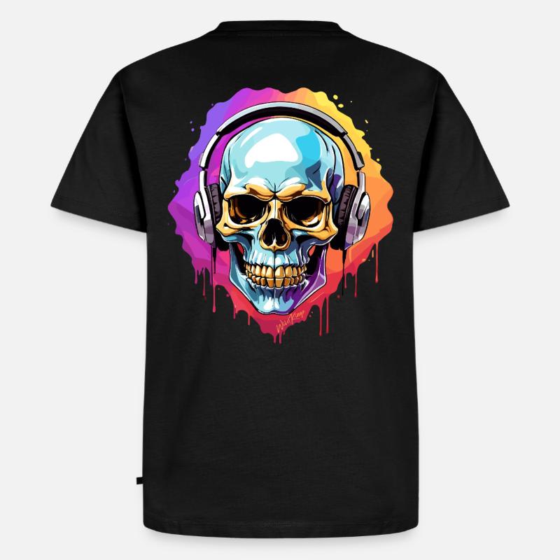 Kopfhörer - Männer Premium Bio T-Shirt - Schwarz