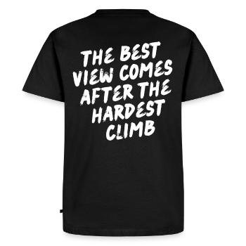 The best view comes after the hardest climb - Men's Premium Organic T-Shirt - black - Back - Nico (187cm)