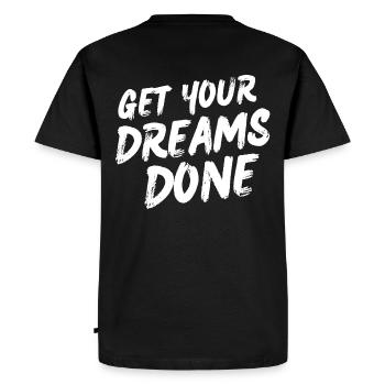 Réalisez vos rêves - Motivation - T-shirt Premium bio Homme - noir - Dos - Nico (187cm)