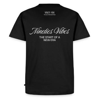 "Nineties Vibes" Design - Streetwear - Men's Premium Organic T-Shirt - black - Back - Nico (187cm)