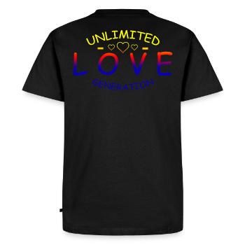 love Unlimited arc en ciel - T-shirt Premium bio Homme - noir - Dos - Nico (187cm)