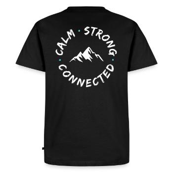 Logo du district Mountain Connection - T-shirt Premium bio Homme - noir - Dos - Nico (187cm)