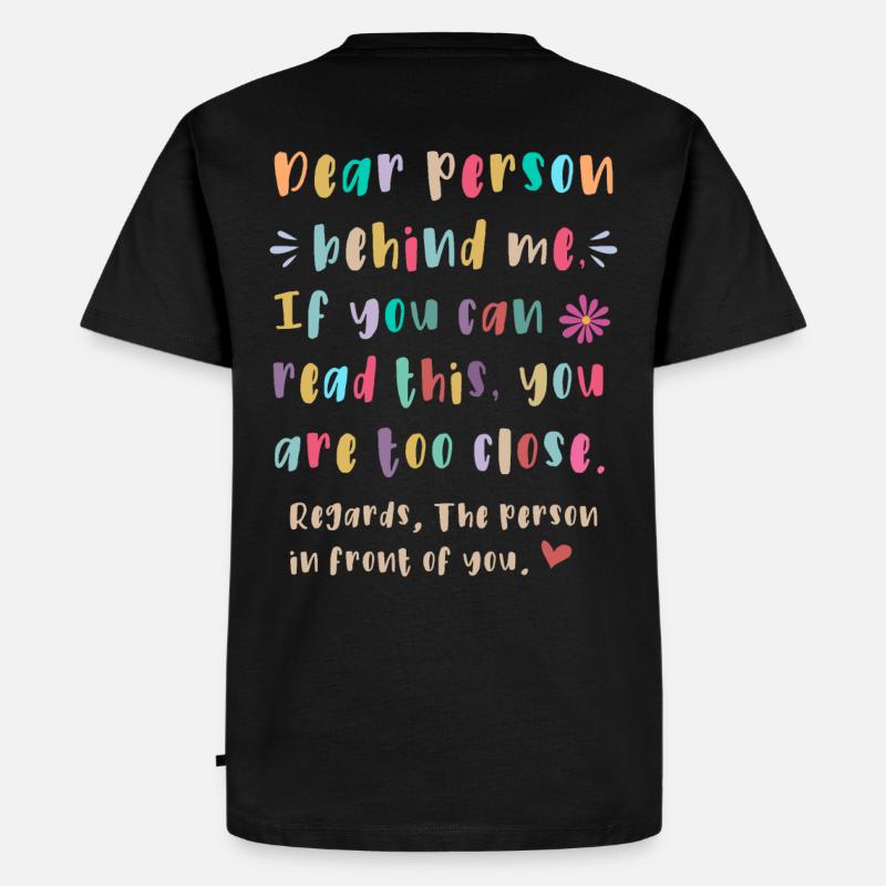 Liebe Person hinter mir - Männer Premium Bio T-Shirt - Schwarz