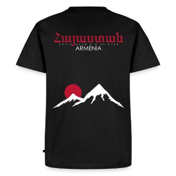 Armenia Armenien - Men's Premium Organic T-Shirt - black - Back - Nico (187cm)