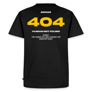 Error 404 Human not found - Men's Premium Organic T-Shirt - black - Back - Nico (187cm)