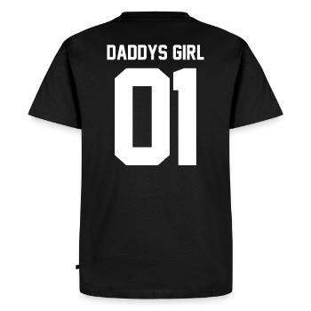 Fille de papa 01 - T-shirt Premium bio Homme - noir - Dos - Nico (187cm)