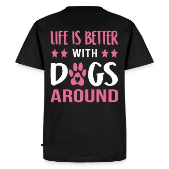 La vie est meilleure avec les chiens - T-shirt Premium bio Homme - noir - Dos - Nico (187cm)