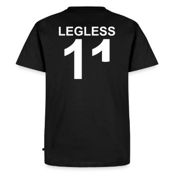Legless amputation saying leg right amputee - Men's Premium Organic T-Shirt - black - Back - Nico (187cm)