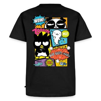 Bad Badtz-Maru With Friends In Comic Style - Men's Premium Organic T-Shirt - black - Back - Nico (187cm)