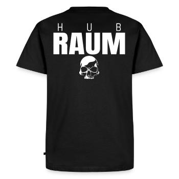 HUBRAUM Skull Back Print - Men's Premium Organic T-Shirt - black - Back - Nico (187cm)