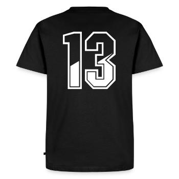 13 years jersey number 13 T-shirt number 13 - Men's Premium Organic T-Shirt - black - Back - Nico (187cm)