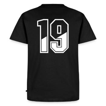 19 ans maillot numéro 19 T-shirt numéro 19 - T-shirt Premium bio Homme - noir - Dos - Nico (187cm)
