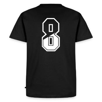 8 ans maillot numéro 8 T-shirt numéro 8 - T-shirt Premium bio Homme - noir - Dos - Nico (187cm)