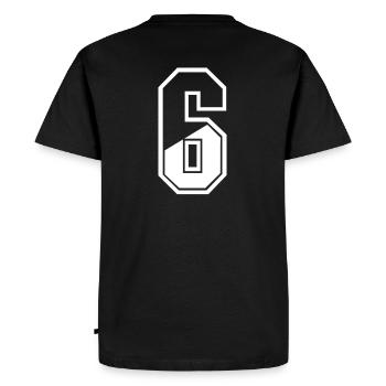 6 ans maillot numéro 6 T-shirt numéro 6 - T-shirt Premium bio Homme - noir - Dos - Nico (187cm)