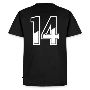 14 years jersey number 14 T-shirt number 14 - Men's Premium Organic T-Shirt - black - Back - Nico (187cm)
