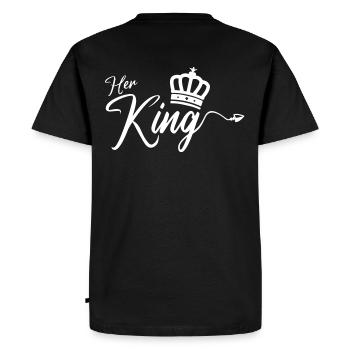 Her King King Queen couple outfit white - Men's Premium Organic T-Shirt - black - Back - Nico (187cm)