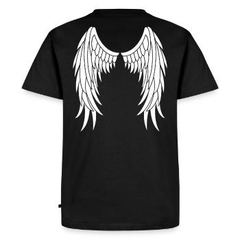 Engelsflügel Flügel Engel weiss Vintage - Männer Premium Bio T-Shirt - Schwarz - Hinten - Nico (187cm)