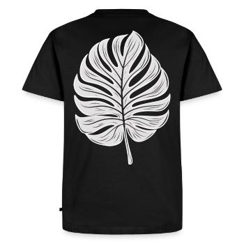 Feuille de Monstera cool, Motif de plantes - T-shirt Premium bio Homme - noir - Dos - Nico (187cm)