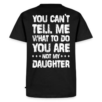 Tu n’as rien à me dire ! - Conception fille - T-shirt Premium bio Homme - noir - Dos - Nico (187cm)