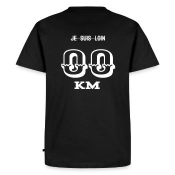 je suis loin - T-shirt Premium bio Homme - noir - Dos - Nico (187cm)