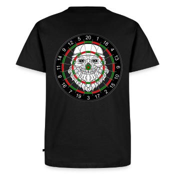 Fléchette Crâne Crâne Barbe Mauvais Style Barbe Cool - T-shirt Premium bio Homme - noir - Dos - Nico (187cm)