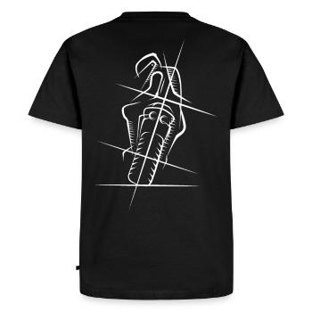 Motorrad Supersport Racing Biker Symbol Skizze - Männer Premium Bio T-Shirt - Schwarz - Hinten - Nico (187cm)