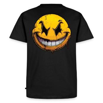 Freches Smile - Le Sourire fou - T-shirt Premium bio Homme - noir - Dos - Nico (187cm)