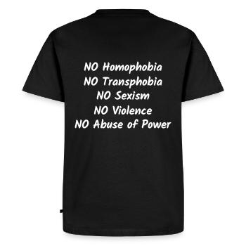 YES to freedom and diversity - Men's Premium Organic T-Shirt - black - Back - Nico (187cm)