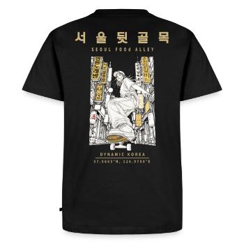Korea Seoul South Korea Vintage Streetwear Design - Men's Premium Organic T-Shirt - black - Back - Nico (187cm)