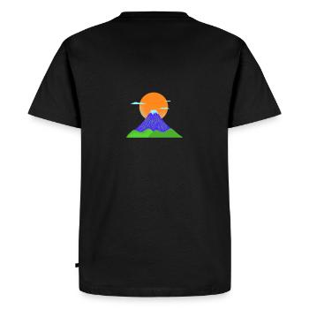 mountain sun - Men's Premium Organic T-Shirt - black - Back - Nico (187cm)