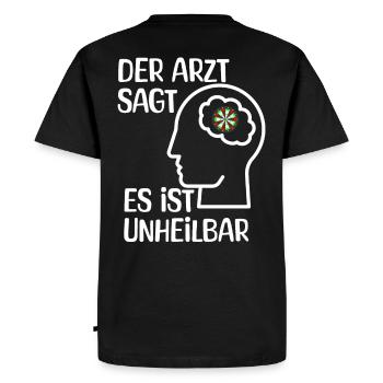 The doctor says it's incurable darts - Men's Premium Organic T-Shirt - black - Back - Nico (187cm)