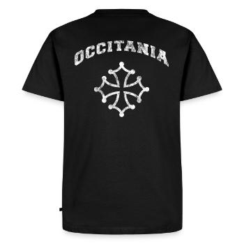 Croix Occitane, Vintage - T-shirt Premium bio Homme - noir - Dos - Nico (187cm)