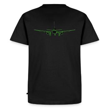Avion vert néon - T-shirt Premium bio Homme - noir - Dos - Nico (187cm)