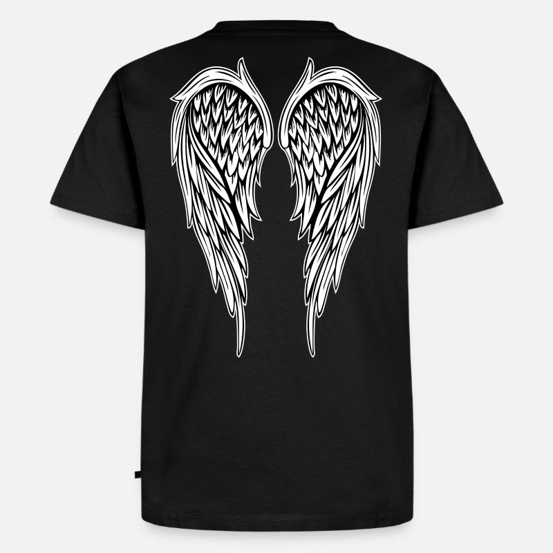 Engelsflügel-Angelwings - Große Version - Männer Premium Bio T-Shirt - Schwarz