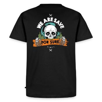 Nous sommes sauvés - T-shirt Premium bio Homme - noir - Dos - Nico (187cm)