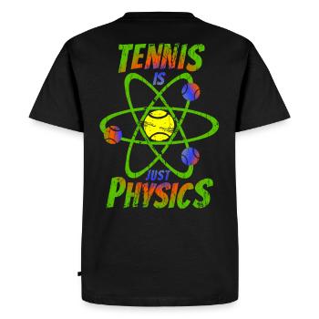 Tennis is just physic Back rainbow colors - Men's Premium Organic T-Shirt - black - Back - Nico (187cm)